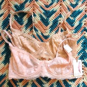 Jessica Simpson Pink Lace Bra Set NWT